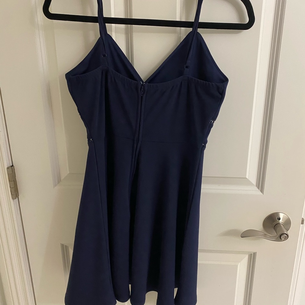 Francesca’s Navy Blue Spaghetti Strap Dress - Picture 3 of 5
